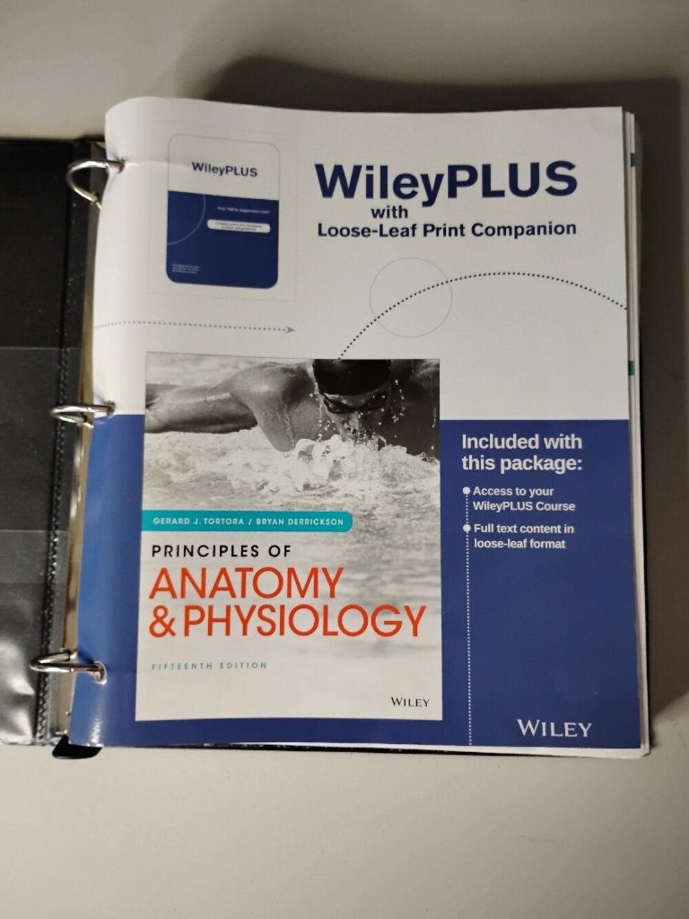 Wiley PLUS Principles of Anatomy and Physiology Loose Leaf Book In Binder